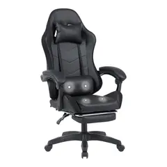 CASA JOVEN - Silla Gamer Reclinable con Masajeador Negro