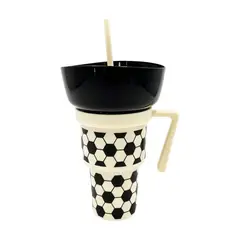 CASA JOVEN - Botella Con Bowl Plástico Pelota De Fútbol 900 mL