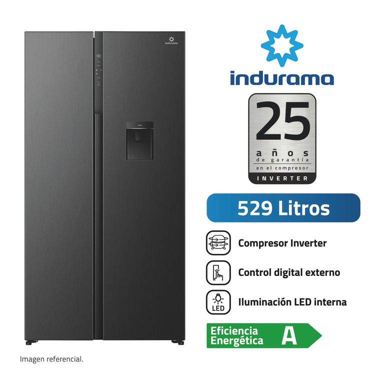 Refrigeradora Side By Side 529L Negra
