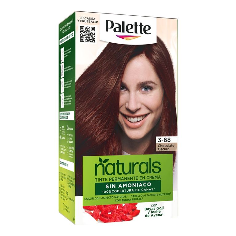Tinte Palette Naturals Sin Amoniaco 3-68 Chocolate Oscuro