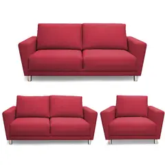 CASABELLA - Juego De Sala 321 Cordoba Rojo