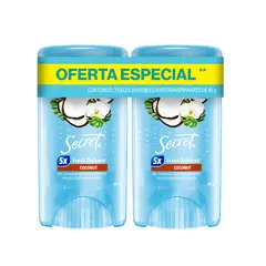 SECRET - Gel Invisible Antitranspirante en Barra Coco Empaque 2 Und