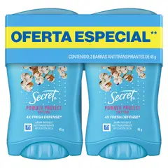 SECRET - Antitranspirante en Barra Powder Protect Cotton Empaque 2 Und