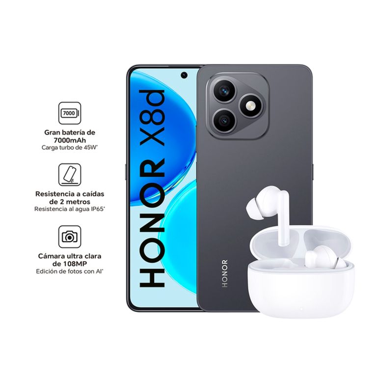 Smartphone X8D 8+256Gb Black+Earbuds X7 Lite
