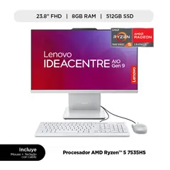 LENOVO - All In One IdeaCentre AIO AMD Ryzen 5 8GB RAM 512GB SSD 23.8" FHD 100 Hz