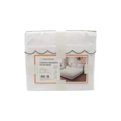 CASA JOVEN - SABANAS BRODERIE BLANCA BEIGE 2PLZ