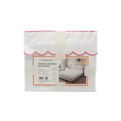 CASA JOVEN - SABANAS BRODERIE BLANCA BLUSH 2PLZ