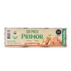 PRIMOR - Atún Trozos Sixpack Lata 140 g