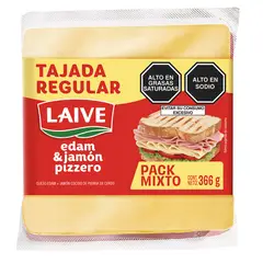 LAIVE - Queso Edam + Jamón Pizzero Pack 366 g