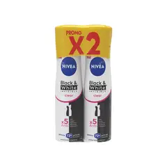 Nivea - Desodorante en Spray Black & White Femenino Empaque 2 Und