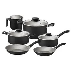 TRAMONTINA - Batería de Cocina Linz Negro 9 Piezas