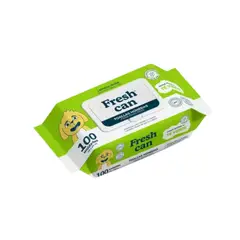 FRESH CAN - Toallitas Húmedas Té Verde con Aloe Empaque 100 Und