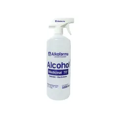 ALKOFARMA - Alcohol Medicinal 70° con Atomizador Botella 1 L