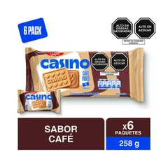 CASINO - Galleta Café Sixpack Empaque 258 g