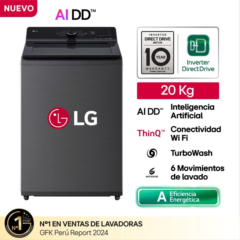 LAVADORA WT20PBTX NEGRO PLATEADO