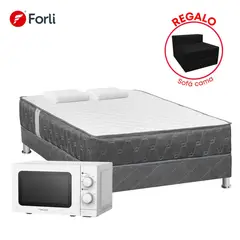 FORLI - Combo Cama Americana Acqua 2 Plazas + Microondas Recco