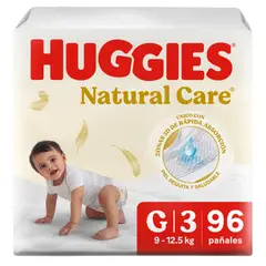 HUGGIES - Pañales Natural Care Talla 3/G Empaque 96 Und
