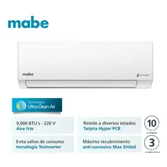 Mabe - Aire Acondicionado Inverter 9000Btu Mmi09Cdbwcc32Dc1
